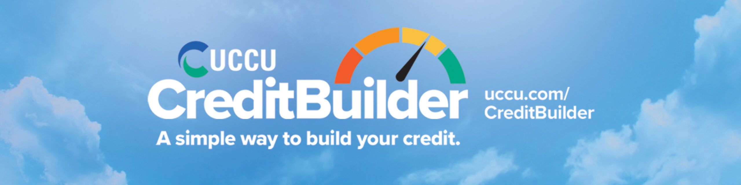 Credit builder logo. Sky background with scale logo